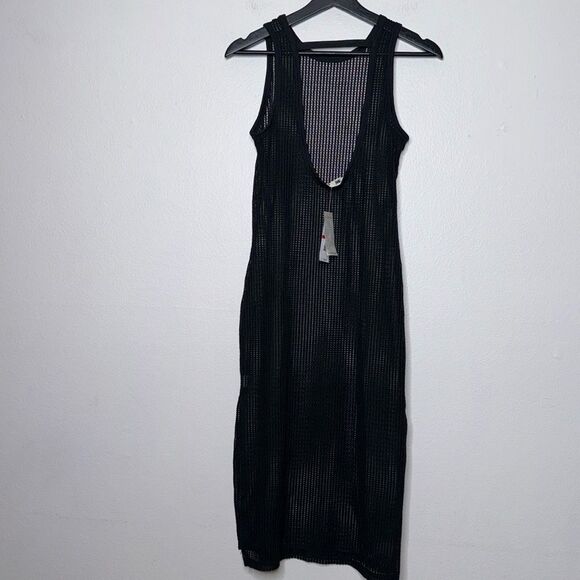 MIKEN Low-Back Midi Dress Swim Cover-Up Black Size XS - Picture 6 of 12